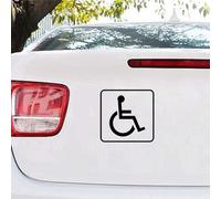 Lot de 2 autocollants pour fenêtre de voiture handicapés - Panneau en vinyle pour véhicules handicapés - Pour véhicules, camionnettes et pare-chocs - Noir