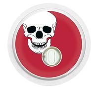 Lot de 2 autocollants pour FreeStyle Libre 3 Sensor 2 têtes de mort myDili Diabète Couleur rouge