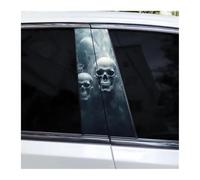 Lot De 2 Autocollants Pour Montants De Fenêtre De Voiture, Motif Crâne D'horreur, En Vinyle Imperméable, Pour Montants B(L)