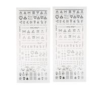 Lot De 2 Autocollants Pour Nail Art À Transfert D'eau - Motifs De Lettres Non Toxiques Pour Décoration D'ongles Diy, Cadeau Idéal Pour Tous