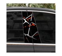 Lot De 2 Autocollants Pour Pilier B De Voiture, Motif Côtes Argentées, Grille Foncée, Autocollant Étanche Pour Pilier Central Automatique(TYPE A)