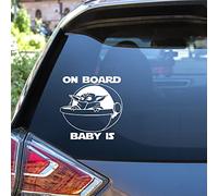 Lot de 2 autocollants pour voiture bébé Yoda On Board en vinyle Sci-Fi The Mandalorean (15,2 x 15,2 cm)