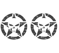 Lot de 2 autocollants Punisher Retro Star pour voiture Motif tête de mort US Army 286/8 (couleur au choix dans tableau des couleurs, 20 x 20 cm)