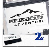 Lot de 2 autocollants R1200GS Motorrad R1200 Adventure R 1200 GS pour Touratech GIVI Trekker Outback Panniers (noir-gris)