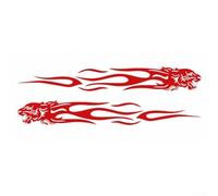 Lot de 2 autocollants réfléchissants en PET pour voitures et motos - Accessoires de véhicule créatifs en PET pour une décoration élégante (rouge)