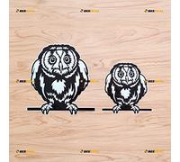Lot de 2 autocollants réfléchissants en vinyle pour pare-brise arrière de voiture Motif chouette 12,7 cm 17,8 cm Fond blanc