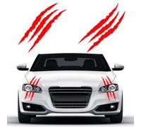 Lot de 2 autocollants réfléchissants en vinyle pour phares de voiture, fenêtres, motos (rouge)