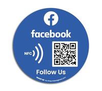 Lot de 2 autocollants réutilisables avec inscription « Followers and Likes » pour Facebook, lot de 2 autocollants, autocollant QR & Tap, suivez-nous sur Facebook, pour iPhone et Android, autocollant