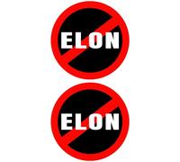 Lot de 2 autocollants ronds anti-Elon sans pare-chocs pour propriétaires de Tesla Musk Went Crazy - Accessoire cadeau pour modèle X Y 3 - 15,2 x 15,2 cm (rond)