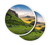 Lot de 2 autocollants ronds en vinyle 10 cm - Île de Skye Scotland Trail pour ordinateurs portables, tablettes, bagages, scrapbooking, réfrigérateur #51240