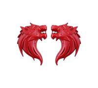 Lot de 2 autocollants tête de loup pour voiture (rouge)