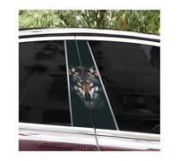 Lot De 2 Autocollants Tête De Loup Style Animal Pour Pilier Central De Voiture, Couvrant Les Rayures Du Pilier Central De Voiture, DIY(G)