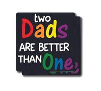 Lot de 2 autocollants « Two Dads are Better Than One » - Autocollants amusants et fiers LGBTQ Pride Equality Rainbow - Lot de 2 autocollants en vinyle de qualité supérieure pour pare-chocs | 12,7 cm
