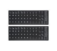 Lot de 2 autocollants universels pour clavier espagnol pour ordinateur portable, PC, clavier de bureau, clavier d'ordinateur, fond noir avec inscription blanche