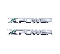 Lot de 2 autocollants X-Power pour pare-chocs arrière de voiture (vert argenté)