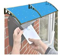 Lot de 2 auvents de porte et fenêtre d'extérieur - 80 x 220 cm - En polycarbonate résistant aux UV - Pour la pluie et la neige - Support en aluminium durable - Extensible - Couverture de porche