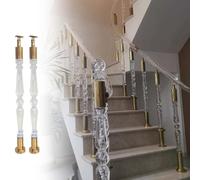 Lot de 2 axes d'escalier modernes en acrylique doré - 90 cm - Balustres d'intérieur pour garde-corps d'escalier - Colonnes décoratives au sol - Élégantes rampes d'escalier