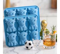 Lot de 2 Bac a Glacon, Vache Highland Bac Glacon Silicone, Mini 3D Highland Cow Réutilisable Glacons Moule, Moule Glacon Silicone Ice Cube Tray pour Whisky, Cocktails, Chocolat et Gelée