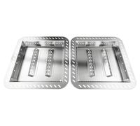 Lot de 2 bacs à charbon de bois de rechange pour Char-Broil Gas2Coal Performance Series 6 brûleurs, cendrier en acier inoxydable avec trous d'aération pour Charbroil
