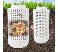 Lot de 2 bacs à compost pour extérieur, bac à compost de ferme enterré pour parterres de jardin surélevés à la maison, bac à compost de ferme pour jardin, réduction des déchets alimentaires,