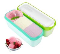 Lot de 2 bacs à glace, 1,5 l, réutilisables, sans BPA, avec couvercle, empilables, pour yaourt, crème glacée, dessert, sorbet