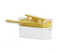 Lot de 2 bacs à glaçons à 64 compartiments avec bac de rangement et couvercle, design à pression, empilable et étanche, pour bar à domicile et divertissement en plein air (jaune)