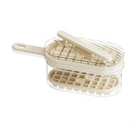 Lot de 2 bacs à glaçons à 64 compartiments avec bac de rangement et couvercle, design à pression, empilable et étanche, pour bar à domicile et divertissement en plein air (blanc)