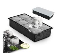 Lot de 2 Bacs à Glaçons XXL en Silicone avec Couvercle, 16 Gros Cubes | Moules réutilisables de 8 gros glaçons par bac, faciles à démouler pour whisky, cocktails et boissons fraîches.
