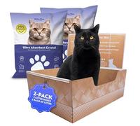 Lot de 2 bacs à litière jetables étanches pour chat avec 2 sacs de litière de 2,7 kg | Contrôle des odeurs supérieur et design recyclable | Parfait pour les voyages, les maisons multi-chats et un