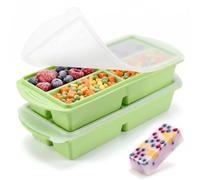 Lot de 2 bacs de congélation en silicone pour souper, 1 tasse/250 ml avec couvercle, récipients de congélation à soupe, plateaux de congélation pour stocker les restes de bouillon de 250 ml/125 ml
