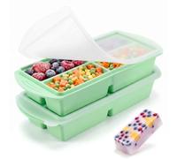 Lot de 2 bacs de congélation en silicone pour souper, 1 tasse/250 ml avec couvercle, récipients de congélation à soupe, plateaux de congélation pour stocker les restes de bouillon de 250 ml/125 ml