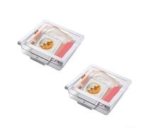 Lot de 2 bacs de rangement coulissants sous étagère pour réfrigérateur, récipients en plastique PET de qualité alimentaire pour œufs, légumes, viande, blanc (4)