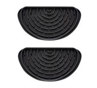 Lot de 2 bacs de récupération d'eau pour réfrigérateur - Bac d'égouttement pour distributeur d'eau - Récipient en silicone pour éviter les taches d'eau et les éclaboussures (semi-circulaire, noir)