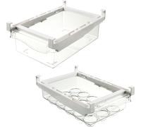 lot de 2 bacs en plastique pour réfrigérateur | 1 x tiroir supplémentaire universel et 1 x casier à œufs pour 15 œufs | bac à légumes, organisateur | boîte de conservation des fruits , bac à légumes c