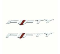 Lot de 2 badges autocollants 3D pour garde-boue de voiture Camaro Fifty Side Fender Logo Sport Emblème Décoration de remplacement pour Camaro (rouge argenté)