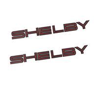 Lot de 2 badges autocollants 3D Shelby pour voiture Shelby - Noir et rouge