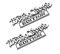 Lot de 2 badges autocollants 3D WE The People compatibles avec véhicule, camion, SUV, décoration de porte (noir chromé)