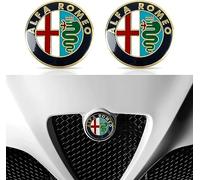 Lot De 2 Badges Autocollants avec Logo De Voiture pour Alfa Romeo 147 156 159 166 Giulietta Mito Stelvio Giulia Bonnet Autocollant De Pneu De Voiture Avant Et Arrière (74 Mm),C