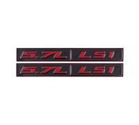 Lot de 2 badges autocollants LS1 de 5,7 L pour coffre arrière de voiture (noir rouge)
