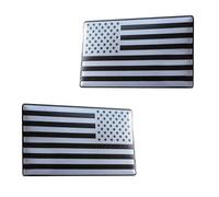 Lot de 2 badges autocollants patriotiques en métal mat en aluminium creux | Décoration 3D de carrosserie de voiture pour véhicules