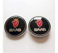 Lot de 2 Badges Autocollants pour Capot Avant et Coffre arrière pour Saab 93 9-3 95 9-5 2003-2010 12844161 12785871 Noir