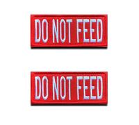 Lot de 2 badges brodés tactiques « Do Not Feed » compatibles avec Velcro Service pour gilets/harnais pour chiens de taille moyenne et grande taille