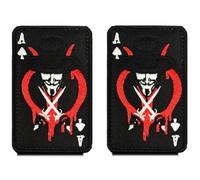 Lot de 2 badges de la mort Zcketo Ace of Spades Film V Poker Broderie Patch avec crochet Tactique Militaire Airsoft Insigne Moral pour sacs à dos, vêtements, sacs, Uniforme, Halloween