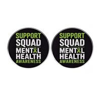 Lot de 2 badges de sensibilisation à la santé mentale - Ruban vert, alliage, 3 cm, pour un usage quotidien, école, bureau et soutien communautaire