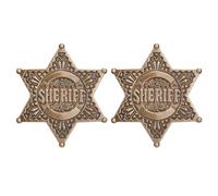 Lot de 2 badges de shérif en métal pour cowboys - Épingles à épinglettes en métal pour adolescents, filles et garçons, pour décoration de fête, déguisement, cosplay, vêtements, cadeau d'anniversaire