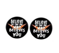 Lot de 2 badges en alliage Believe in the Me Who Believes in You - Bouton de motivation - Cadeau inspirant pour la confiance et le soutien