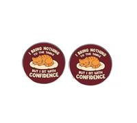 Lot de 2 badges ronds en alliage - Motif sarcastique humoristique « I bring nothing to the table » - Motif chat orange confiant - Épingles élégantes en alliage