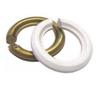 Lot de 2 bagues abat-jour B22 / E14 TIBELEC, plastique, or et blanc Blanc G