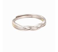 Lot De 2 Bagues Assorties Pour Homme Et Femme, En Argent Sterling 925, Alliance Réglable, Bijou Fantaisie, 1,5 G