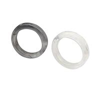 Lot de 2 bagues colorées en acrylique pour femme - Bagues rondes et fines - Empilables - Cadeau d'anniversaire - Acrylique pour femme, taille unique, Comme décrit, Comme décrit.